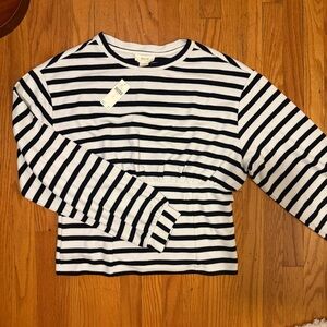 Anthropologie Maeve Black and White Striped Top